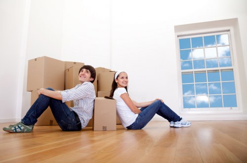 Packed moving boxes ready for a Pentonville apartment relocation