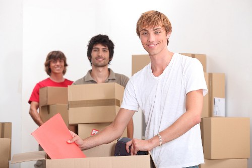 Office removal services in Pentonville with desks, boxes, and equipment
