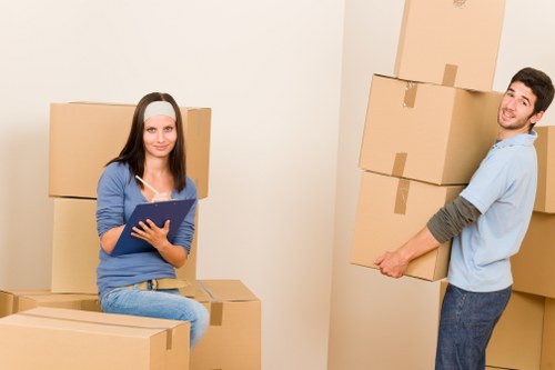 Furniture being prepared for transport during Pentonville relocation